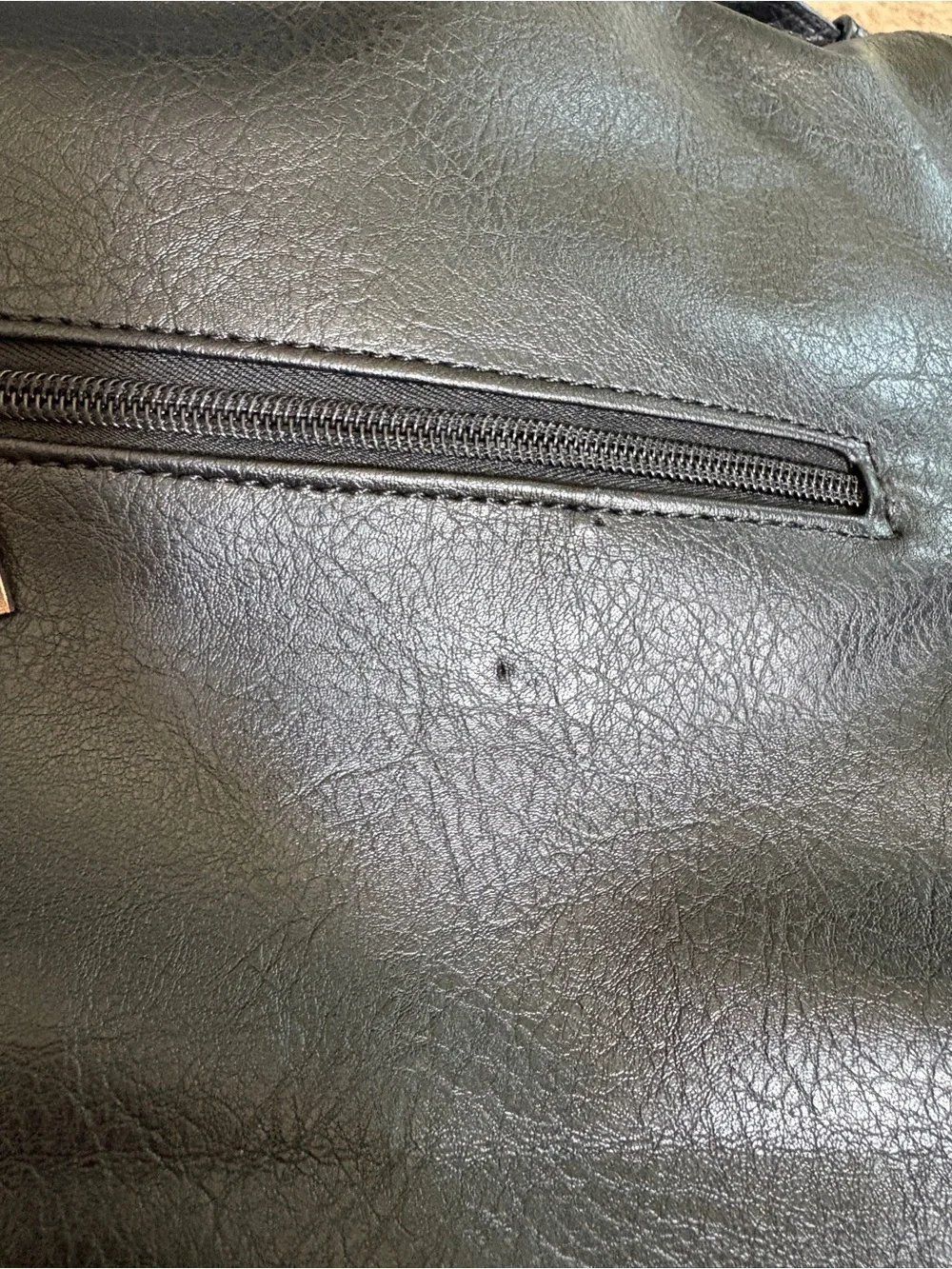 Black Faux Leather Hobo Purse
